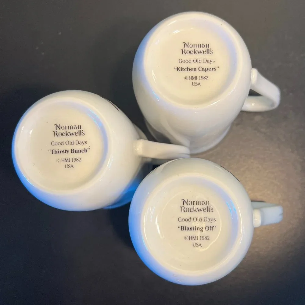 Set of 3 Vintage NORMAN ROCKWELL "Good Old Days" Collection Mugs ~ Cups - Picture 10 of 11
